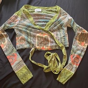 Jean Paul Gaultier Bank Note Wrap Top